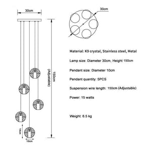 Adonis Suspension Water Drop Chandelier（ 43-Light customized）