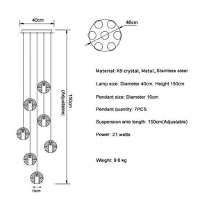 Adonis Suspension Water Drop Chandelier（ 43-Light customized）