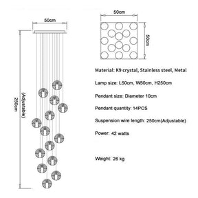 Adonis Suspension Water Drop Chandelier（ 43-Light customized）