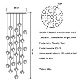 Adonis Suspension Water Drop Chandelier（ 43-Light customized）