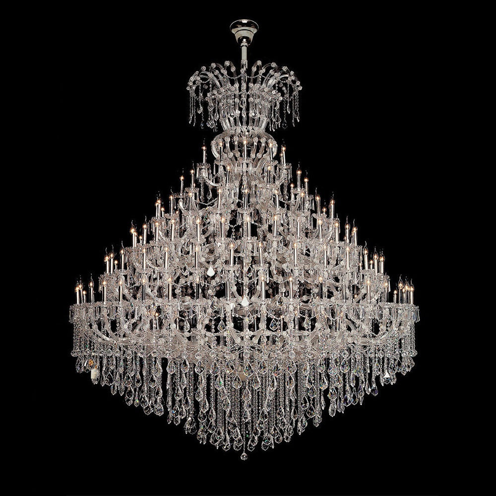 Traditional 104X118 Inch Extra Large Maria Theresa Crystal Chandelier 140 Lights Candle Style Oversized Chandelier for Event Hall