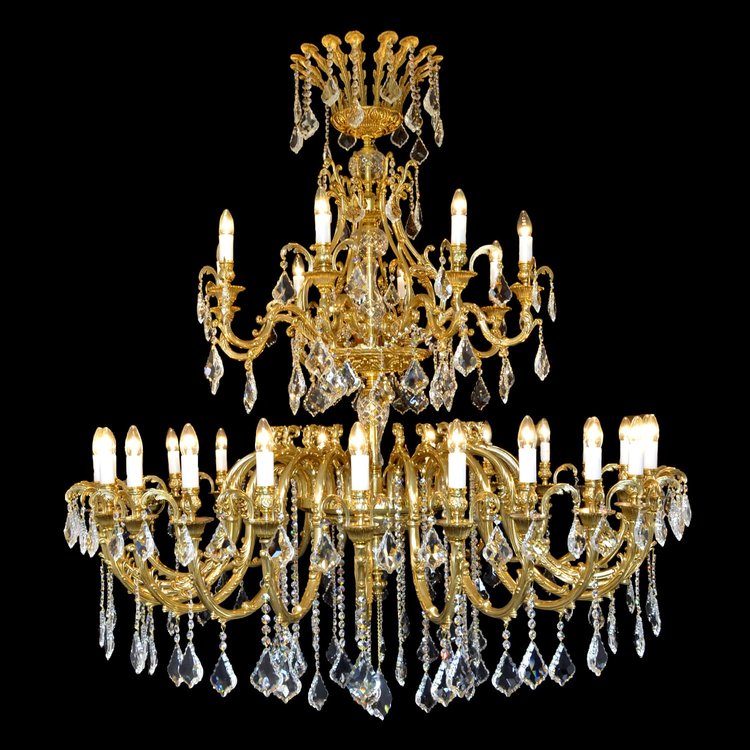 Aria Acamar 32 Crystal Chandelier (Gold)