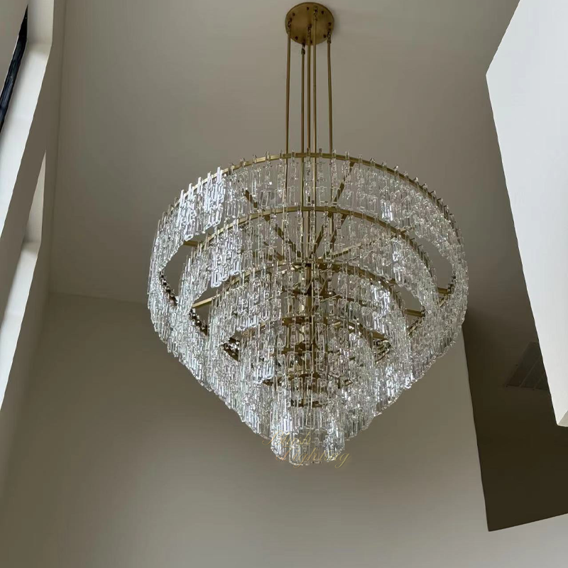 Aria Malachi Tiered Round Glass Chandelier