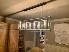 Aria Deckman Glass Lantern Rectangular Chandelier