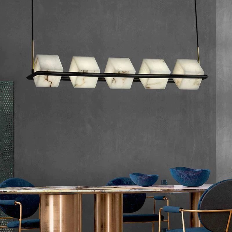 Aria Alabaster Cubic Dining Table Pendant