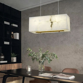 Aria Alabaster Cuboid Dining Room Chandelier