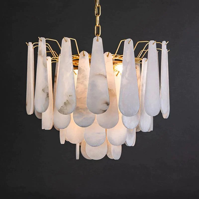 Aria Alabaster Feathery Chandelier