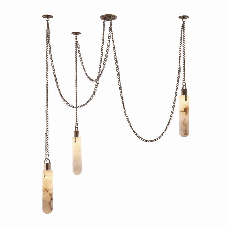 Alabaster Flint 3 Light LED Multi-Drop Pendant