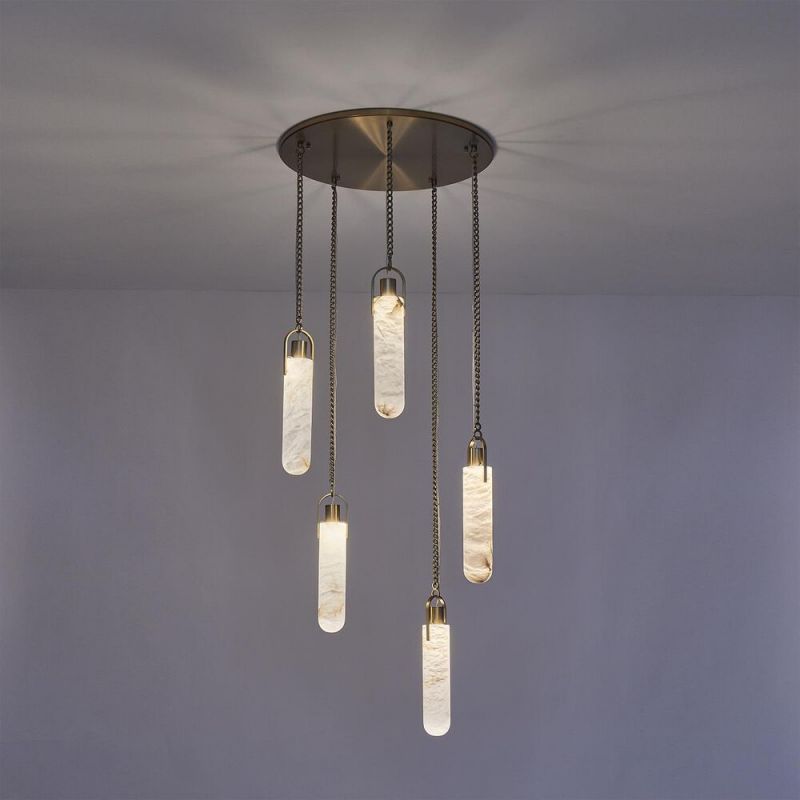 Alabaster Flint 5 Light LED Cluster Chandelier