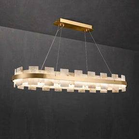 Aria Alabaster Glo Modern Oval Chandelier