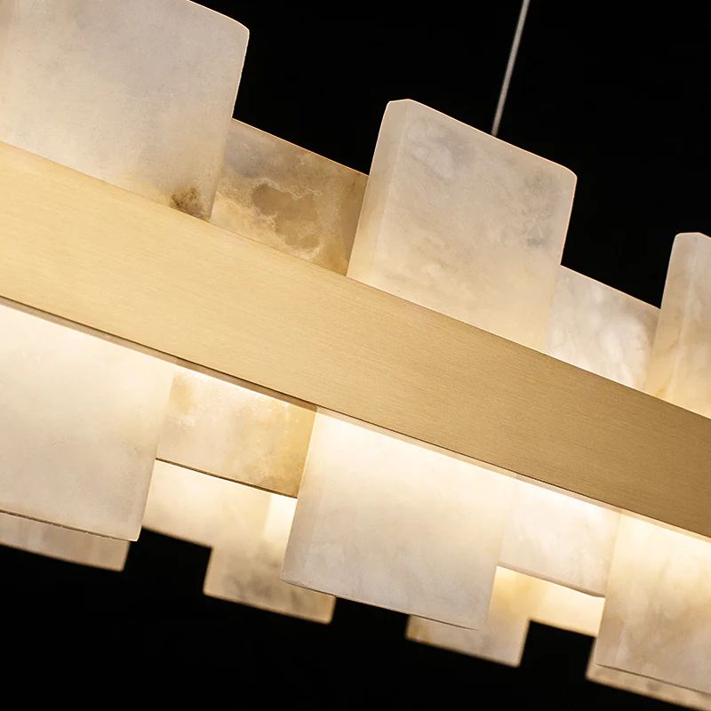 Aria Alabaster Glo Modern Oval Chandelier