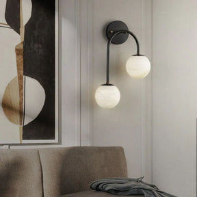 Aria Alabaster Glo Modern Wall Sconce In Bedroom