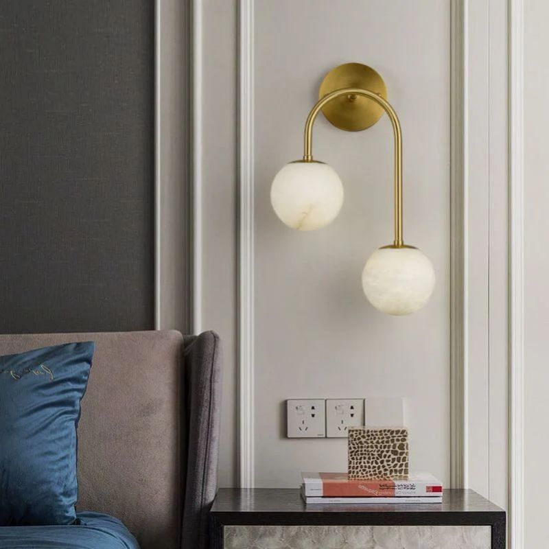 Aria Alabaster Glo Modern Wall Sconce In Bedroom