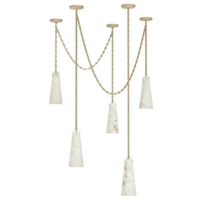 Aria Alabaster Modern 5-Light Marble Chandelier