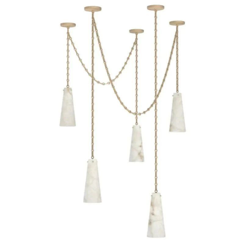 Aria Alabaster Modern 5-Light Marble Chandelier