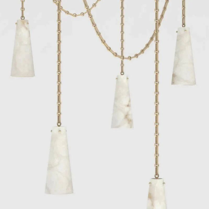 Aria Alabaster Modern 5-Light Marble Chandelier