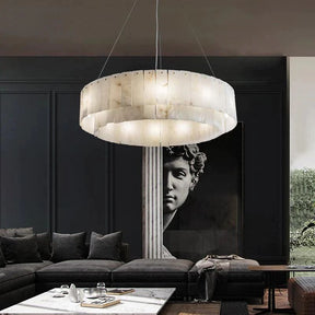 Aria Alabaster Modern Round Chandelier