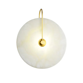 Aria Alabaster Round Bedroom Bedside Wall Sconce