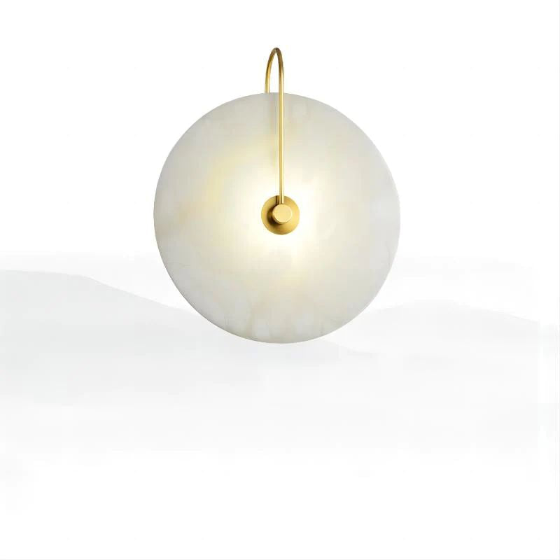 Aria Alabaster Round Bedroom Bedside Wall Sconce