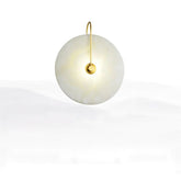 Aria Alabaster Round Bedroom Bedside Wall Sconce