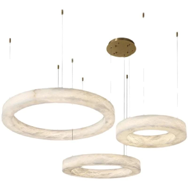 Aria Alabaster Round Pendant Light