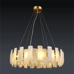 Aria Alabaster Round Pendant Chandelier