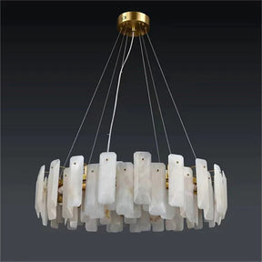 Aria Alabaster Round Pendant Chandelier