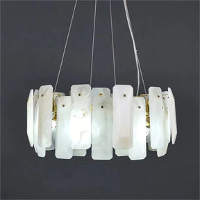 Aria Alabaster Round Pendant Chandelier