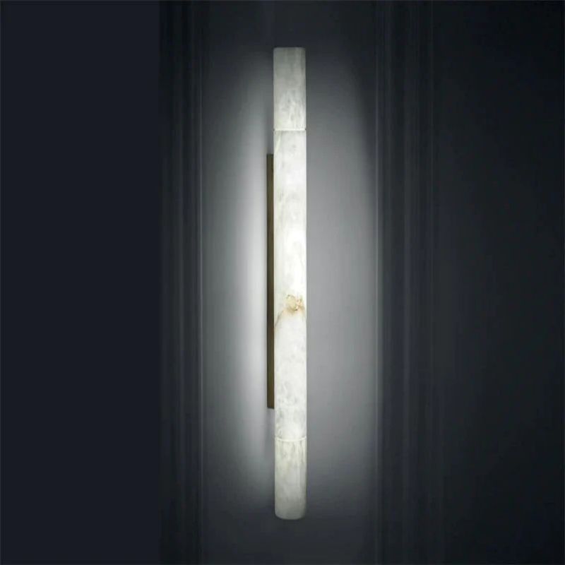 Aria Alabaster Round Tube Wall Sconce