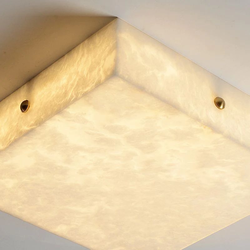 Alabaster Square Flushmount  15.8"L 19.7"L