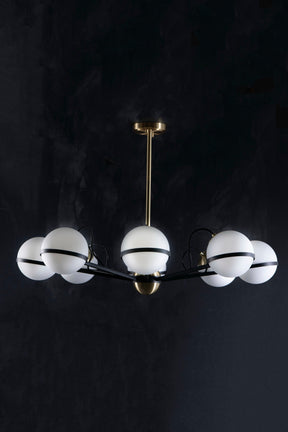 Aria Alba Milk Glass Globe Chandelier