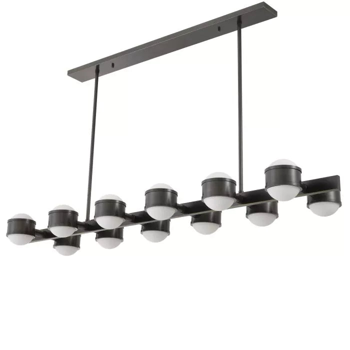 Aria Aldo Modern Chandelier - (Bronze Highlight Finish | White Glass)