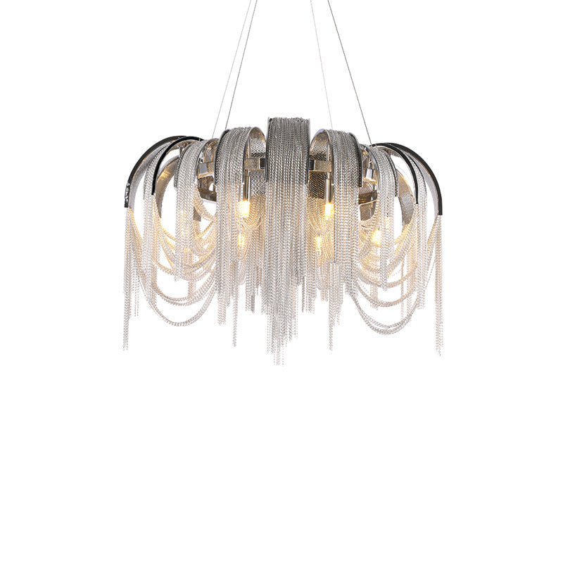 Sophian Aluminum Chain Tassel Round Chandelier