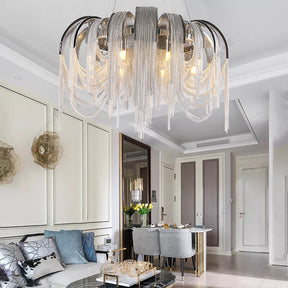 Sophian Aluminum Chain Tassel Round Chandelier