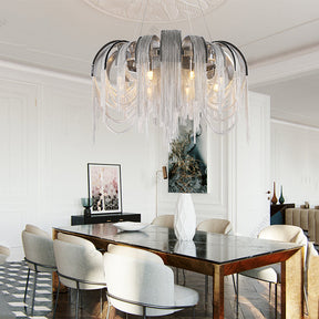 Sophian Aluminum Chain Tassel Round Chandelier