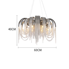 Sophian Aluminum Chain Tassel Round Chandelier