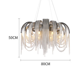 Sophian Aluminum Chain Tassel Round Chandelier