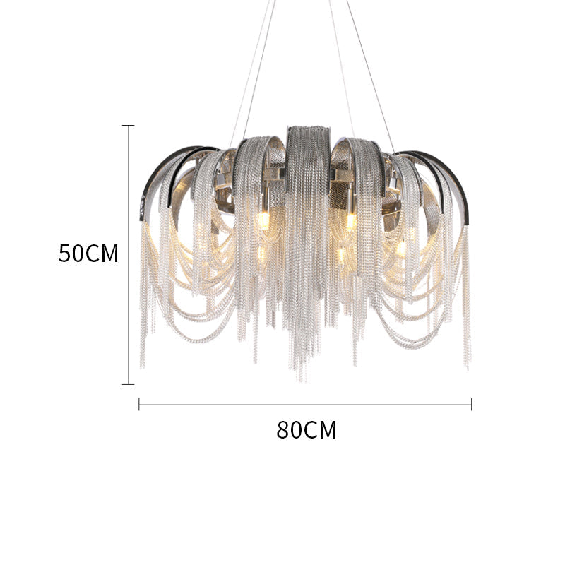 Sophian Aluminum Chain Tassel Round Chandelier