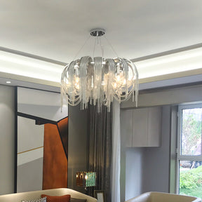 Sophian Aluminum Chain Tassel Round Chandelier