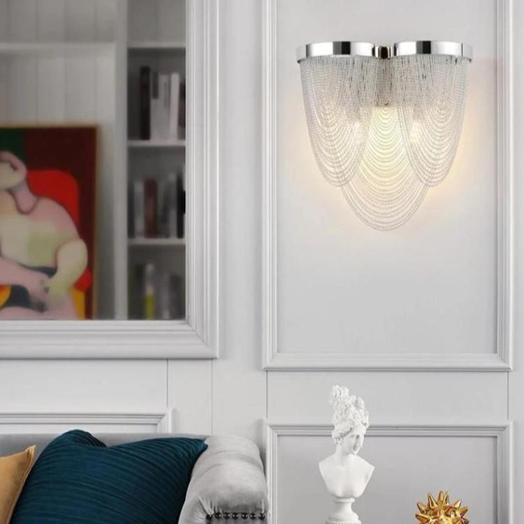 Waterfall Aluminum Chain Tassel Wall Sconce