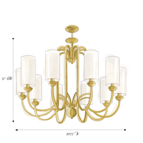 Aria Aries Vintage Brass Chandelier