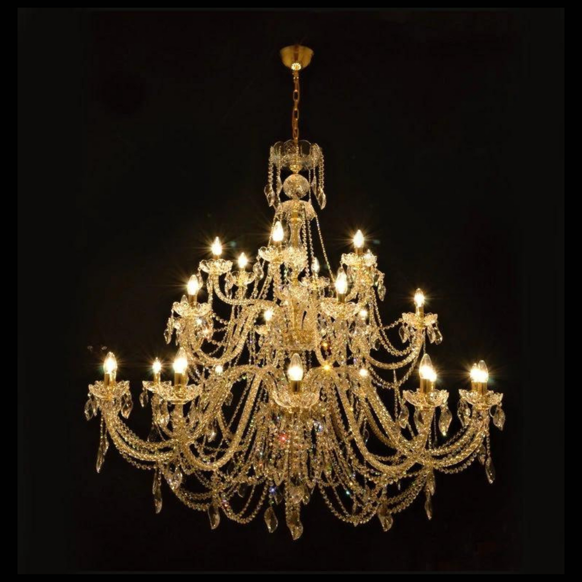 Aria Aristocratico 24 Crystal Glass Chandelier (Gold/Silver)