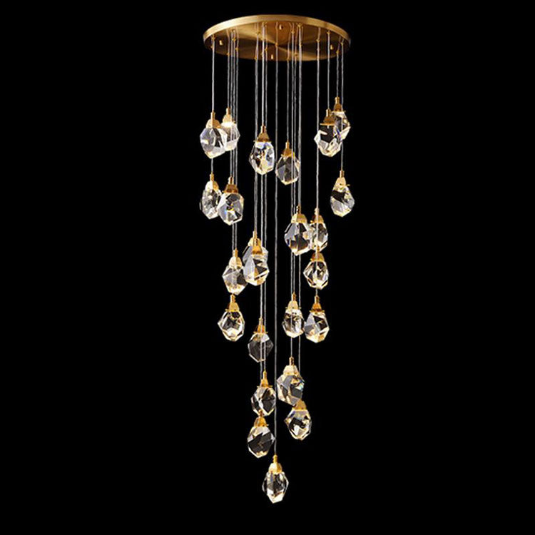 Masonry Faceted Crystal Prisms Chandelier