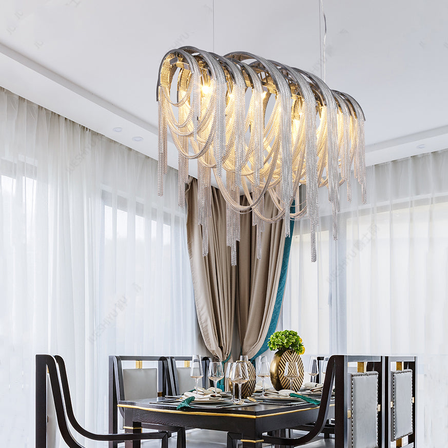 Sophian Luxury Aluminum Chain Tassel Chandelier