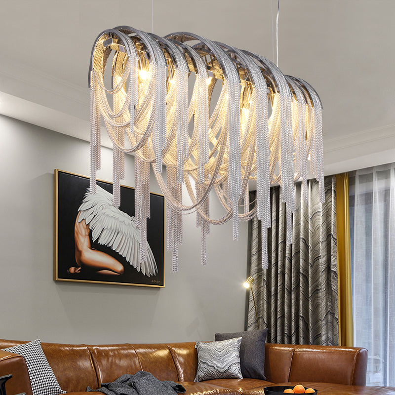 Sophian Luxury Aluminum Chain Tassel Chandelier