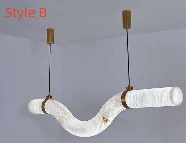 Simplicity Alabaster Linear Chandelier  51'' 55'' 60'' 61'' 65''W