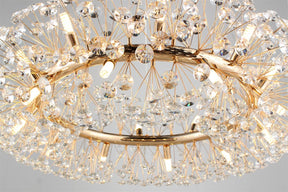 Aria Dandelion Halo Round Crystal Ring Chandelier Light