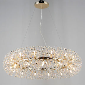 Aria Dandelion Halo Round Crystal Ring Chandelier Light