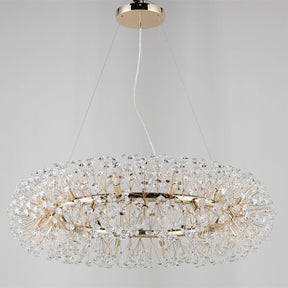 Aria Dandelion Halo Round Crystal Ring Chandelier Light