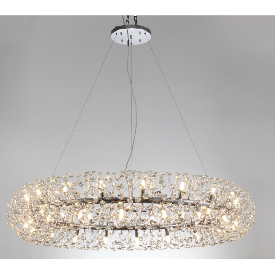 Aria Dandelion Halo Round Crystal Ring Chandelier Light